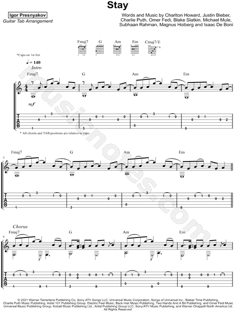 Spooky Scary Skeletons - Guitar Chord Chart - Capo 2nd