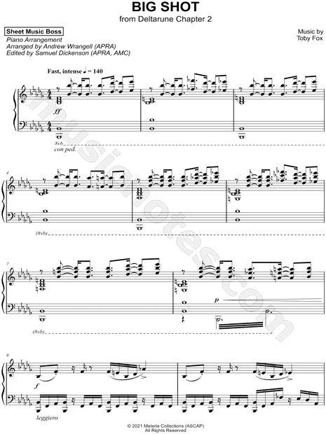 BIG SHOT - Deltarune: Chapter 2 Sheet music for Piano, Trombone, Alto,  Organ & more instruments (Mixed Ensemble)