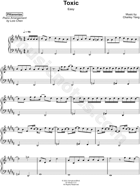 BoyWithUke Toxic Sheet Music in G# Minor (transposable) - Download &  Print - SKU: MN0245948