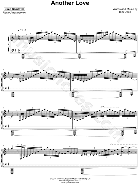 Another love – Tom Odell Sheet music for Piano, Vocals, Violin, Cello  (Piano-Voice)