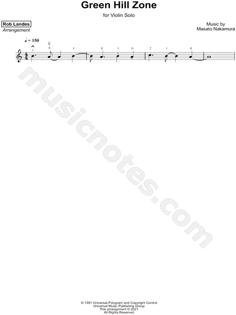 Sonic the Hedgehog - Green Hill Zone Sheet music for Piano, Violin