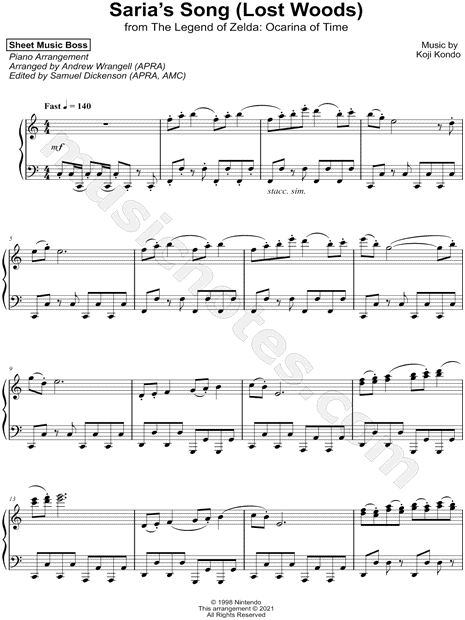 The Legend of Zelda™: Ocarina of Time™ Lost Woods: Piano: Nintendo® -  Digital Sheet Music Download