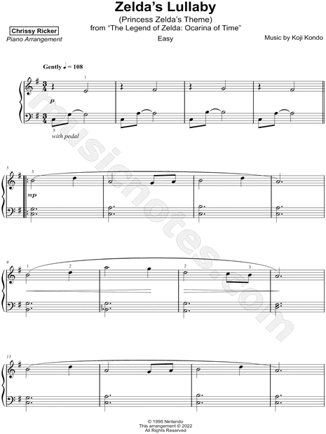 Zelda's Lullaby - Piano Sheet music for Piano (Solo)