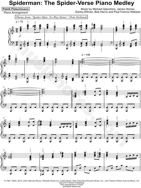 Michael Giacchino Spider-Man: No Way Home Main Theme (from Spider-Man: No  Way Home) Sheet Music Notes, Chords