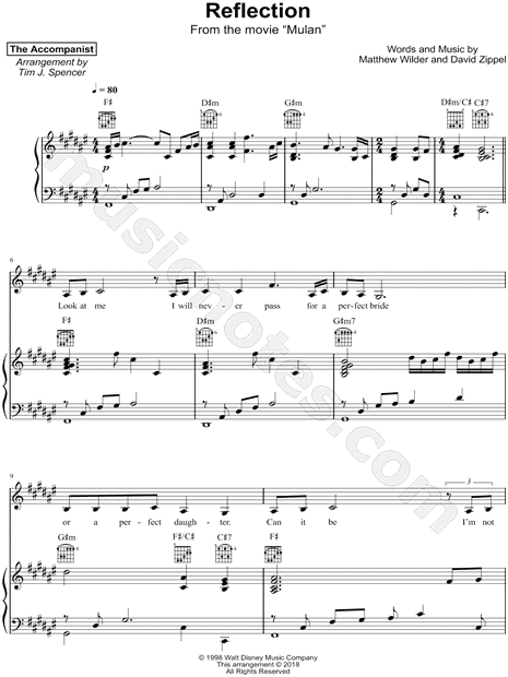 Misterwives Reflections Sheet Music in D Major (transposable