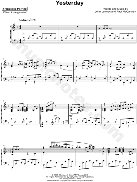 Francesco Parrino Mad World Sheet Music (Piano Solo) in C Minor -  Download & Print - SKU: MN0176583