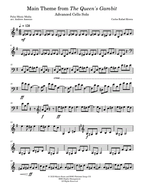 Main Title - The Queen's Gambit - Carlos Rafael Rivera Sheet music for  Piano (Solo)