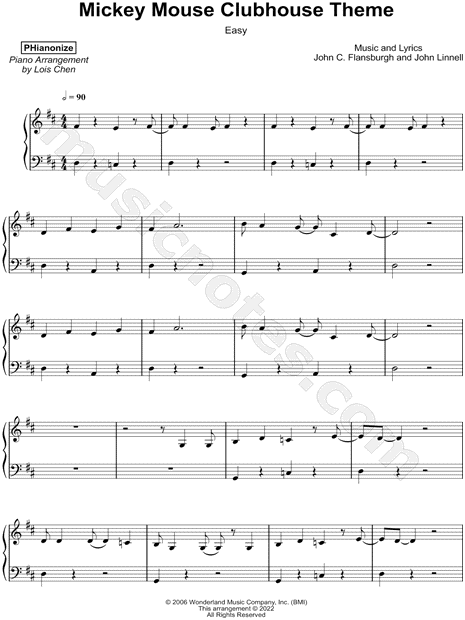 Christina Mickey Mouse Clubhouse Theme Sheet Music (Piano Solo) in Ab  Major - Download & Print - SKU: MN0197866