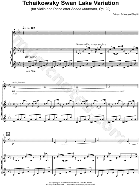 Tchaikowsky Swan Lake Variation - Violin & Piano