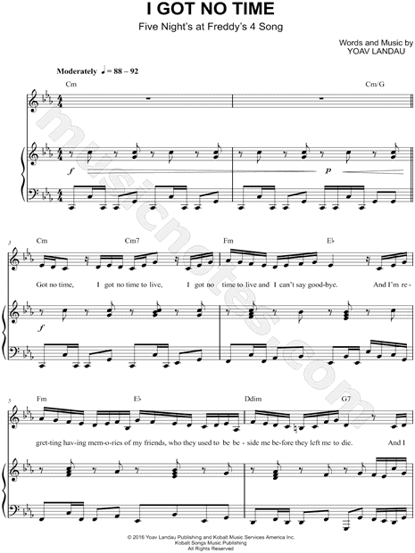 Five Nights at Freddy's 1 Song (The Living Tombstone) Organ Cover Sheet  music for Organ (Solo)