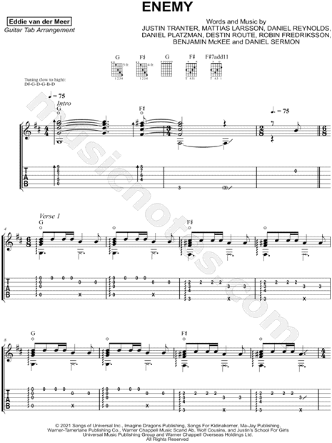 Giant Enemy Spider Tab Sheet music for Piano, Guitar (Mixed Duet)