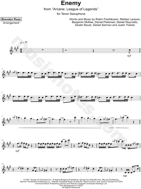 Jogo de Cartas (for Tenor Sax and Piano) Sheet Music | Brandon Nelson |  Tenor Sax and Piano