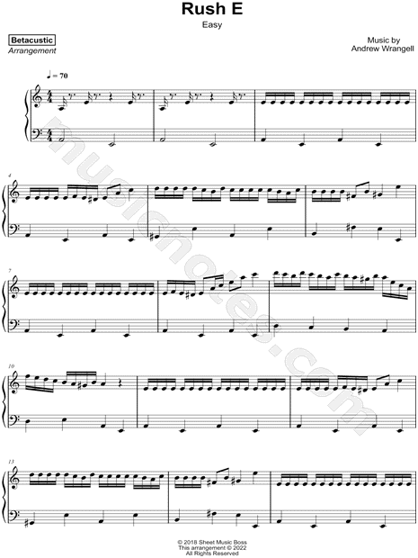 Play Rush E (Intermediate) Music Sheet