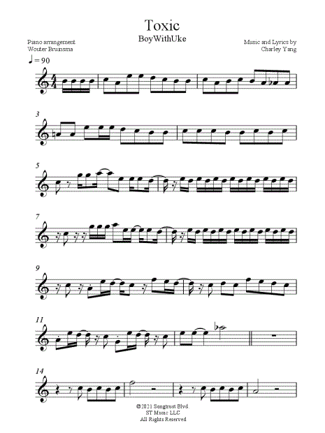 Toxic – BoyWithUke Sheet music for Piano (Solo)