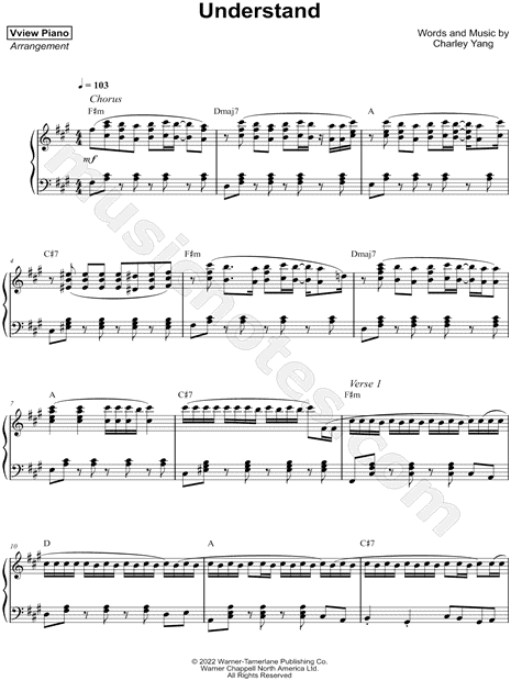 Free Understand by BoyWithUke sheet music