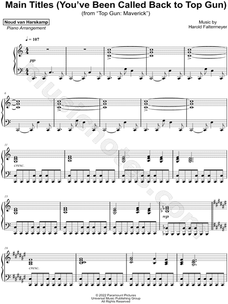 Top Gun: Maverick (main Theme) by Harold Faltermeyer - Easy Piano - Digital  Sheet Music