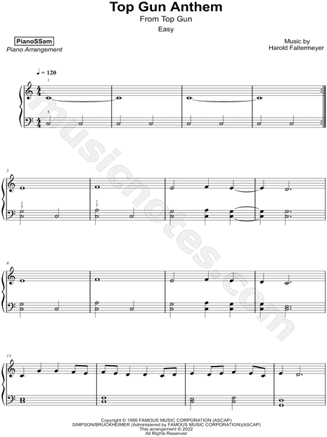 PIANO SOLO SHEET MUSIC] Top Gun Anthem : Musicalibra