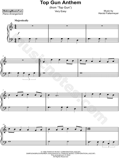 Top Gun Anthem – Harold Faltermeyer Top Gun Anthem (Piano Cover) Sheet  music for Piano (Solo) Easy