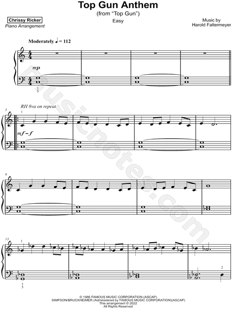 Top Gun Anthem – Harold Faltermeyer Top Gun Anthem (Piano Cover) Sheet  music for Piano (Solo) Easy