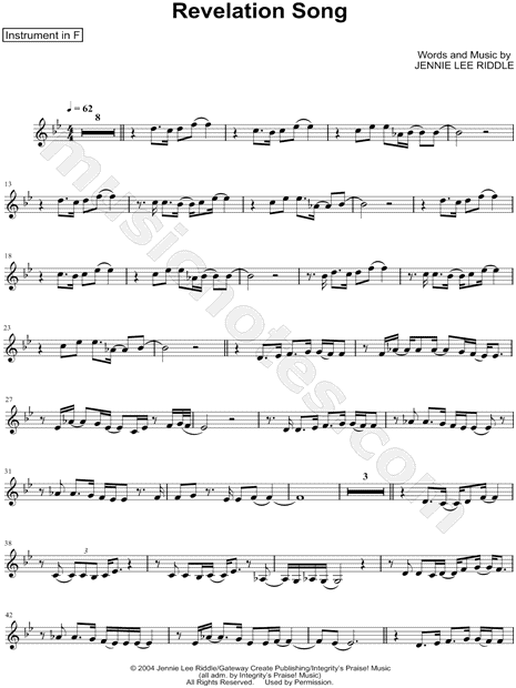 Revelation Song by Jennie Lee Riddle - Trumpet - Digital Sheet Music