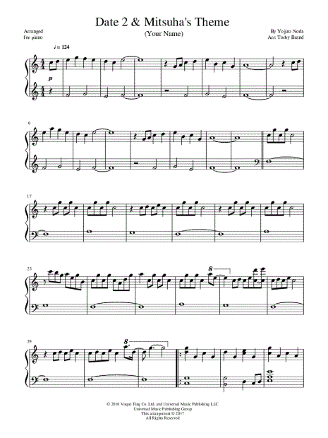 Torby Brand Hikaru Nara Sheet Music (Piano Solo) in F# Minor - Download &  Print - SKU: MN0258865