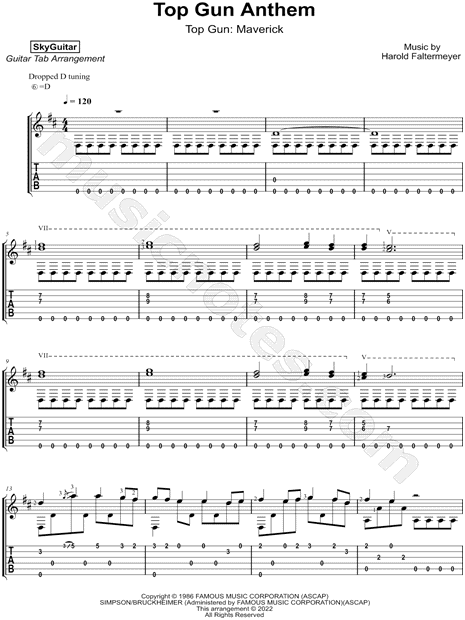 Harold Faltermeyer - Top Gun Anthem (Guitar TAB) by guitar kuitar