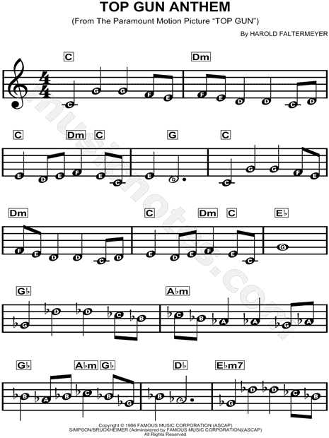 Top Gun Anthem – Harold Faltermeyer Sheet music for Guitar (Solo)