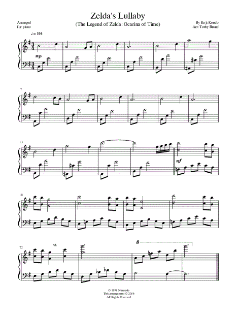 Zelda's Lullaby - Tuba Solo Sheet music for Tuba (Solo)