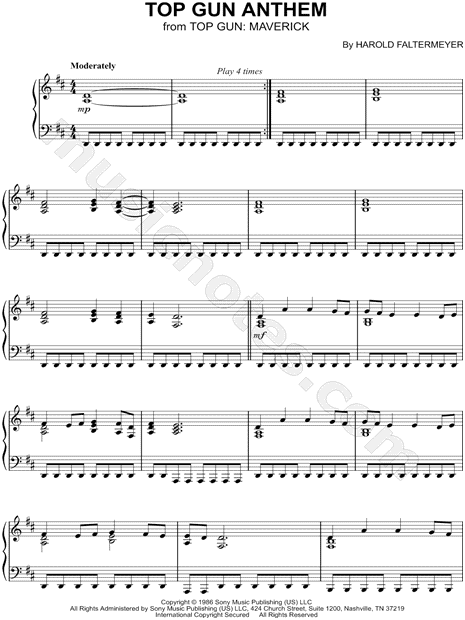 Top Gun Anthem from 'Top Gun: Maverick' Sheet Music (Piano Solo) in D  Major - Download & Print - SKU: MN0260610