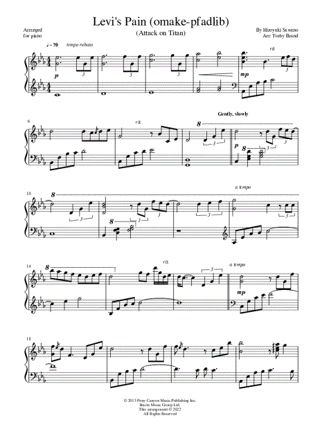 Shingeki No Kyojin Piano Collection Sheet music for Piano (Solo)