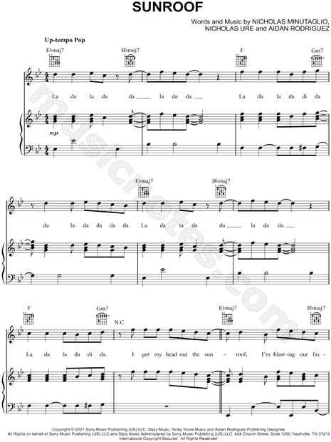 Sunroof – Nicky Youre Sunroof - Alto Sax Sheet music for Saxophone alto  (Solo)