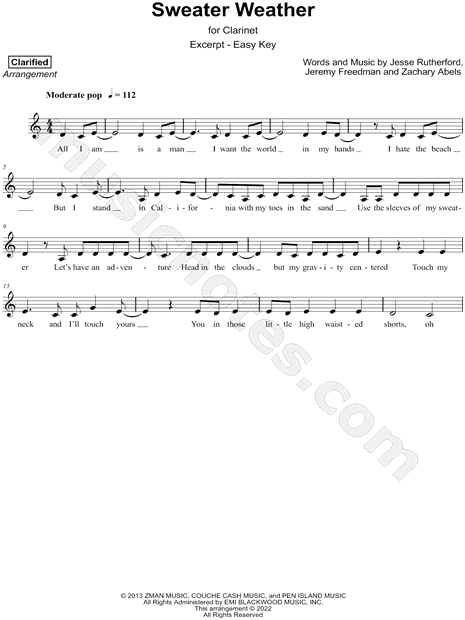 Sweater Weather Sheet music for Violin (Solo)