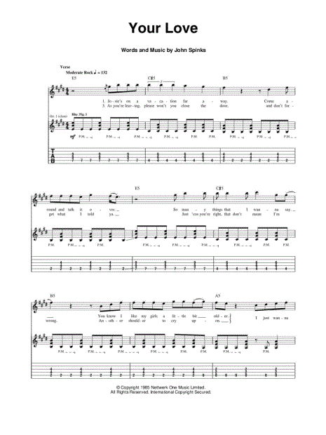 Your Love Guitar Lesson - The Outfield 