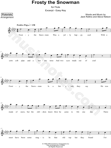 Frosty the Snowman [excerpt - easy]