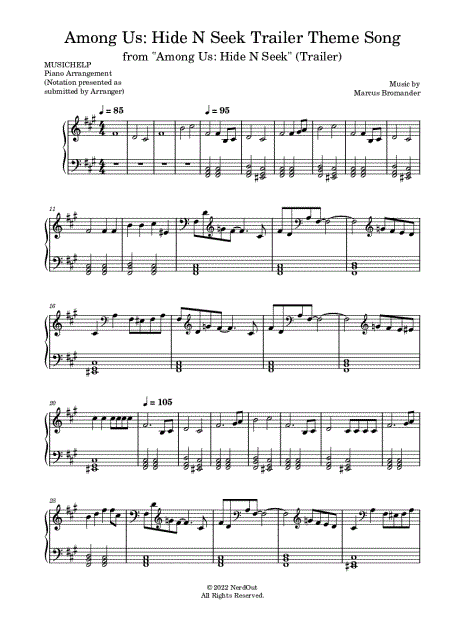 Hide and Seek (Piano ver.) Sheet music for Piano (Solo)