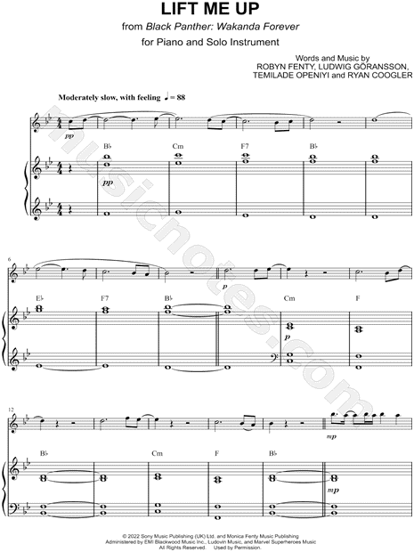 Lift me up – Rihanna Sheet music for Piano (Solo) Easy