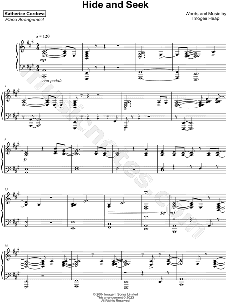 Hide and Seek Sheet Music - 8 Arrangements Available Instantly - Musicnotes