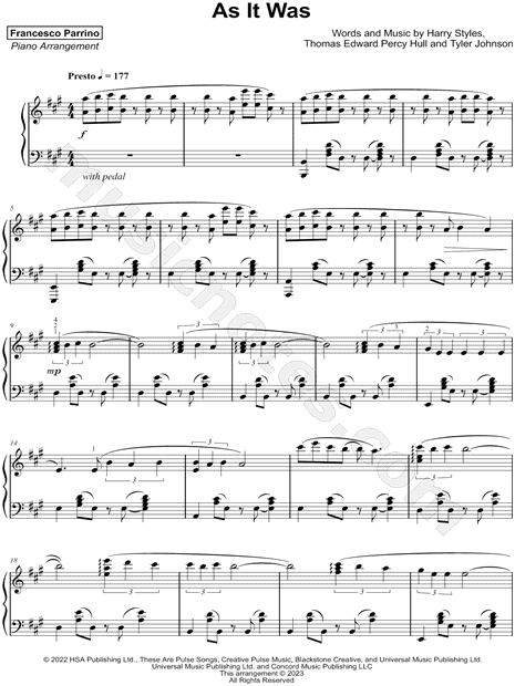 Sheet Music • Piano Arrangement PDFs • Francesco Parrino Music