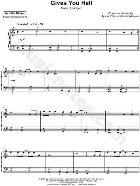 Gives You Hell [easy - abridged]