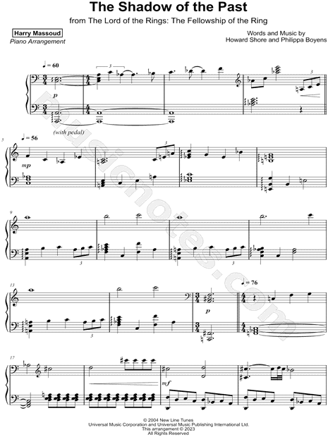 Harry Massoud Khazad-dum Sheet Music (Piano Solo) in F# Major