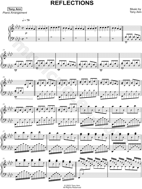 Reflections Sheet music for Piano (Solo)