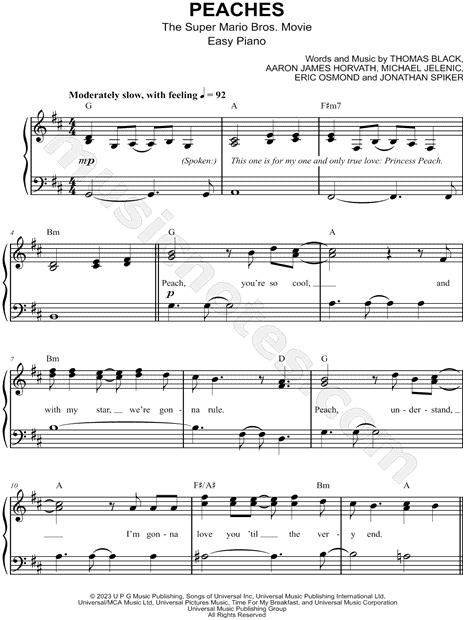 Peaches-Partitura-Piano-SUPER MARIO BROS-PDF-Peaches-Partitura