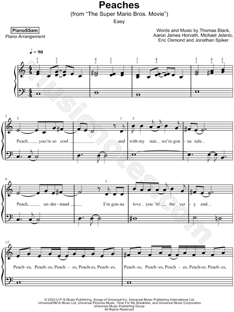 Peaches - Piano, Vocal, Guitar - Digital Sheet Music