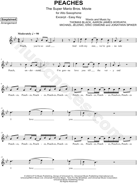 Peaches in 2023  Super mario bros, Digital sheet music, Upbeat songs