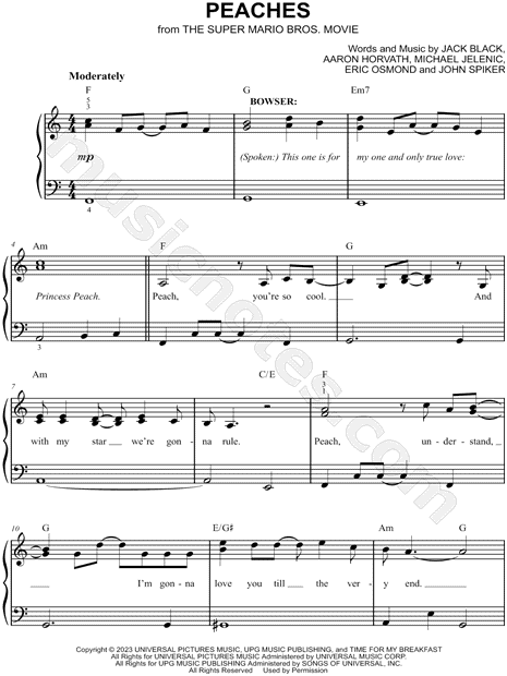 Peaches from 'The Super Mario Bros. Movie' Sheet Music (Easy