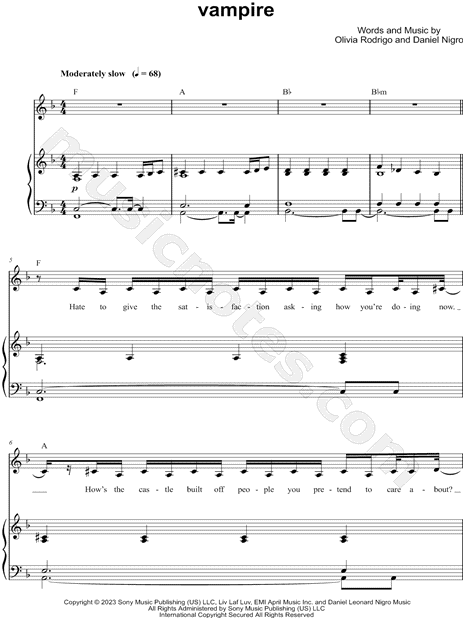 Vampire by Olivia Rodrigo - Cello - Digital Sheet Music