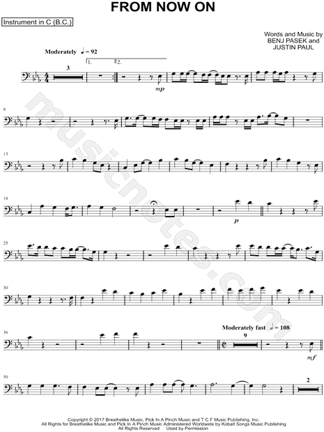 From Now On - Bass Clef Instrument