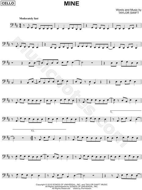 Taylor Swift Glitch - Bass Clef Instrument Sheet Music (Cello