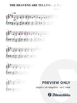 THE HEAVENS ARE TELLING (EASY PIANO) - F. HAYDN by Juliano Music - Sheet Music