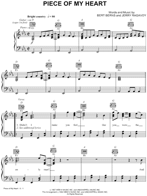 Piece Of My Heart by Janis Joplin - Choir - Digital Sheet Music